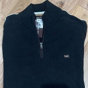Michael Kors Black Zip-Up Sweater